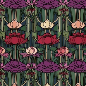 rose repeating pattern in the style of Charles Rennie Mackintosh