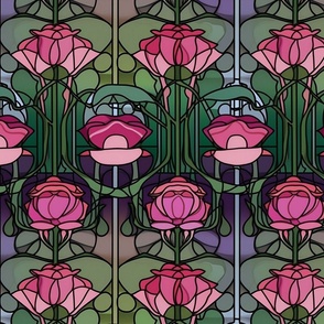 rose repeating pattern inspired by Charles Rennie Mackintosh