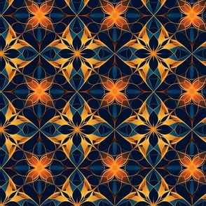 sacred geometry in gold and blue