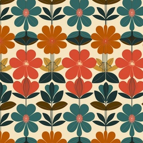 seventies floral pattern