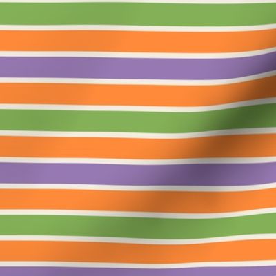 Halloween Fall  Color Stripes half inch stripes in Orange Green Purple