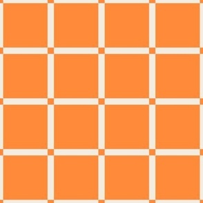 2" (5cm) Halloween Windowpane Check in Monochromatic Orange
