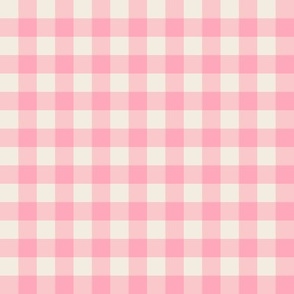 Preppy Halloween Gingham Checks in Pinks, half inch (1.3cm) squares 