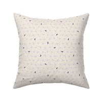 Small Purple Halloween Flying Bats and Stars on Linen Off-White