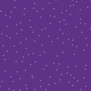 Micro Night Sky Stars Pastel Halloween on Aubergine Eggplant Purple
