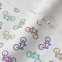 bike, bicycle, muted colors non-directional  ditsy  1 inch repeat
