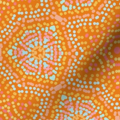mosaic mandala orange boho table runner tablecloth napkin placemat dining pillow duvet cover throw blanket curtain drape upholstery cushion clothing shirt  living home decor draperies curtains 
