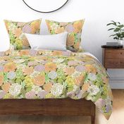 Boho Buttercups Retro Floral on Dark