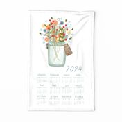 2024 Flower Jar Tea Towel Calendar