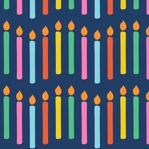 Birthday Candles Multi-color on Blue