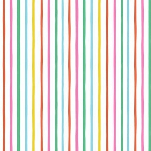 Multi-color Stripes on White