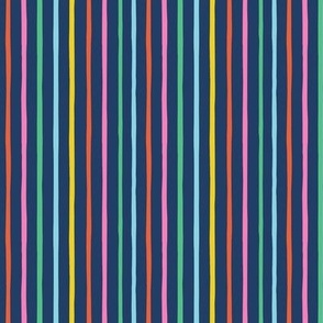 Multi-color Stripes on Dark Blue