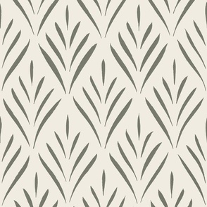 diamond leaves _ creamy white_ limed ash green 02 _ traditional hand drawn