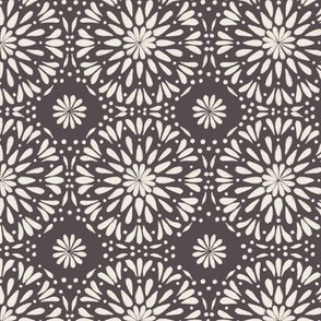 Doilies _ Creamy White, Purple Brown _ Mandala Moroccan Tile