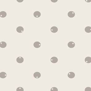 Dotted Dots - cloudy silver taupe _ creamy white - polka dot