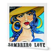 Mexican Art "Sombrero Love" 