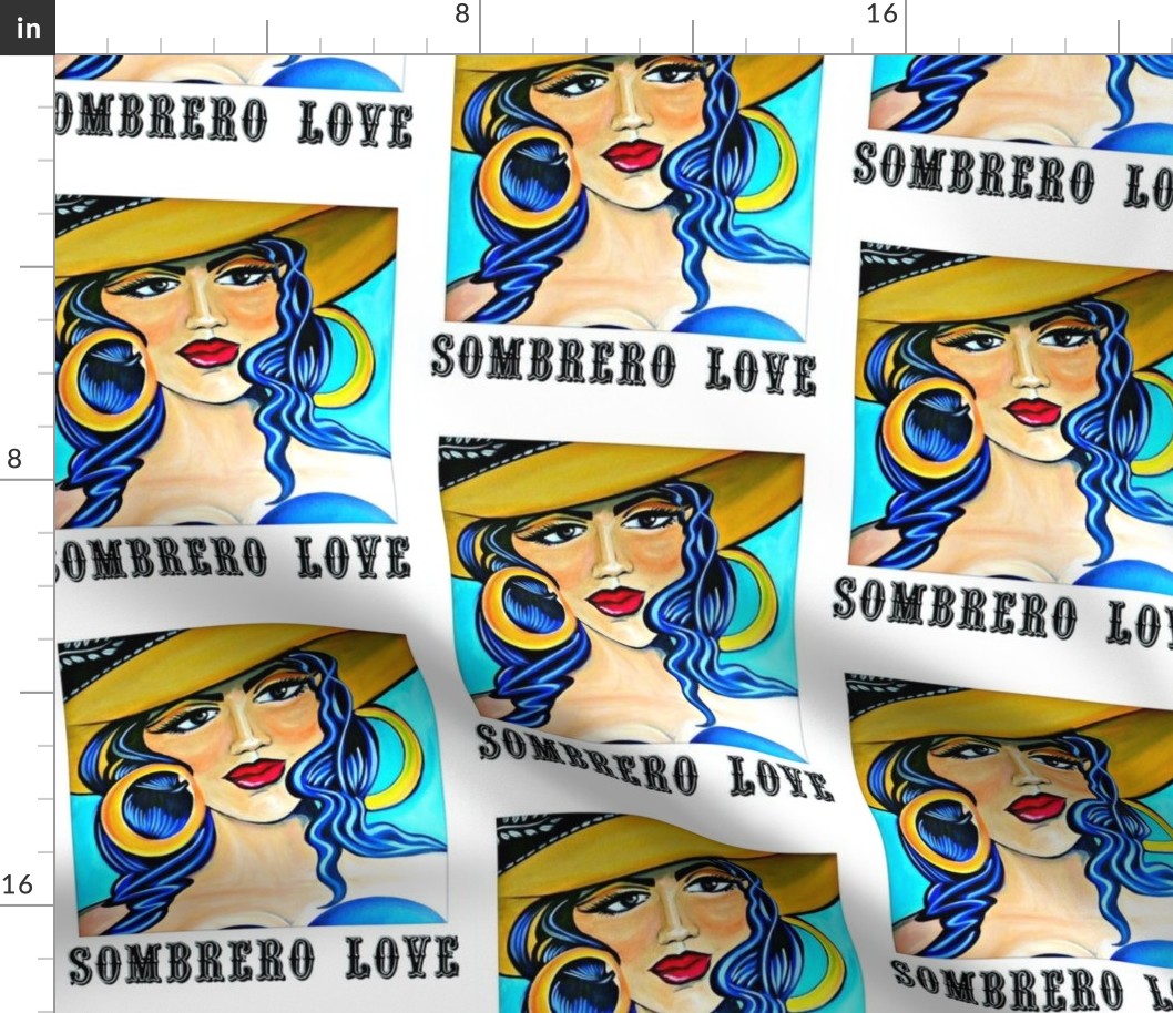 Mexican Art "Sombrero Love" 