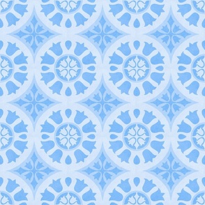 Fresco Circular Geometric Tile in Soft Sky Blue - Medium