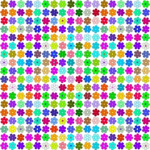 hearts colorful, colors non-directional  ditsy  1 inch repeat