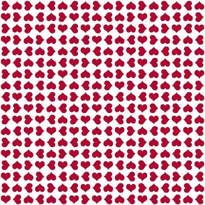 hearts red  non-directional  ditsy  1 inch repeat