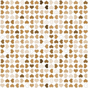 hearts tan brown   non-directional  ditsy  1 inch repeat