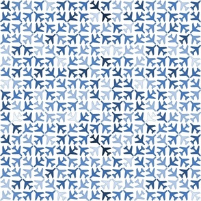 airplanes, planes blue  non-directional  ditsy   1 inch repeat
