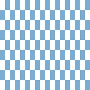 Double stack checks light blue and white