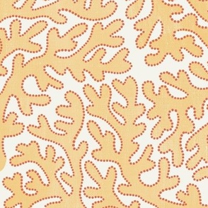 printed fan coral sunny yellow