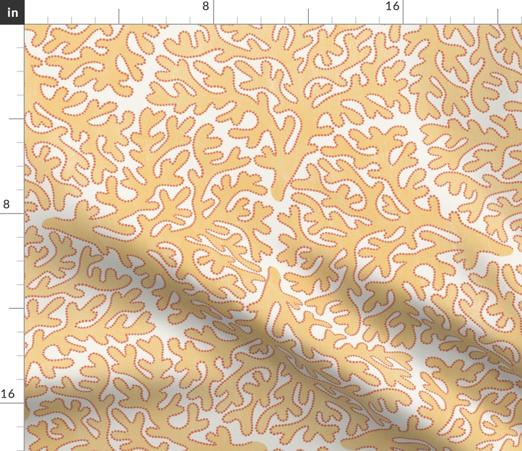 printed fan coral sunny yellow