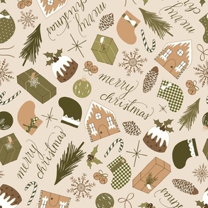 Merry Christmas Memories_Green Cream_Large