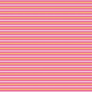 stripes horizontal pink, yellow, white