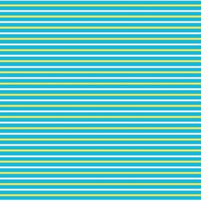 stripes horizontal  yellow, turquoise and white