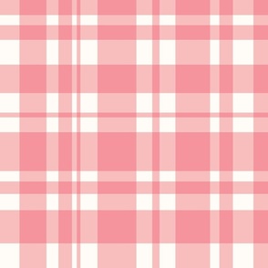 Summery cottage farmhouse pink gingham plaid LARGE