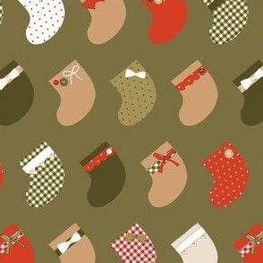 Christmas Stockings_Multi Green_Small