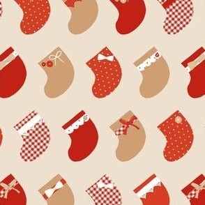 Christmas Stockings_Red Cream_Small