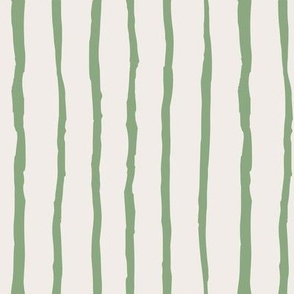 Olive green stripe on off white