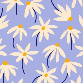 Drifting Daisies - periwinkle yellow