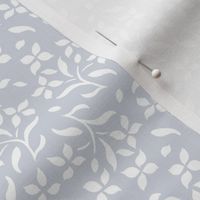 tossed ditsy flowers on light ice blue | tiny