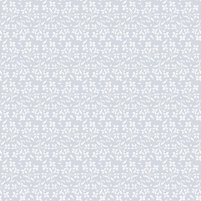 tossed ditsy flowers on light ice blue | tiny