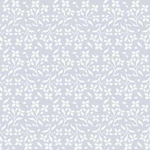 tossed ditsy flowers on light ice blue | small