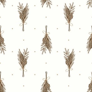 Pine Cone Bows_Neutral White_Large