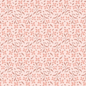 tossed ditsy flowers on melon pink | small