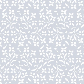 dainty ditsy flowers on bluish gray | medium