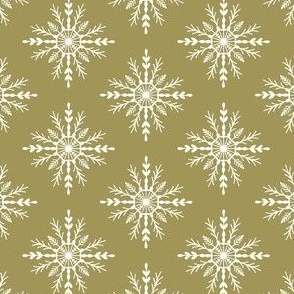Snowflakes_Moss Green_Large
