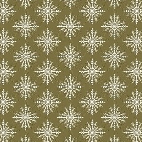 Snowflakes_Olive Green_Small