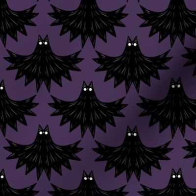 Gothic Art Deco Bats Spooky on Purple