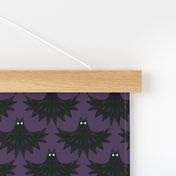 Gothic Art Deco Bats Spooky on Purple