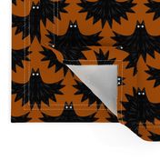 Gothic Art Deco Bats Spooky on Halloween Orange