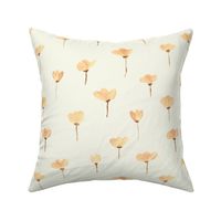 Hand painted Cute abstract flower buds on cream