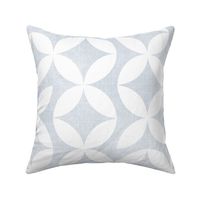 Muted Geometric Circle Flowers Soft Grey Blue